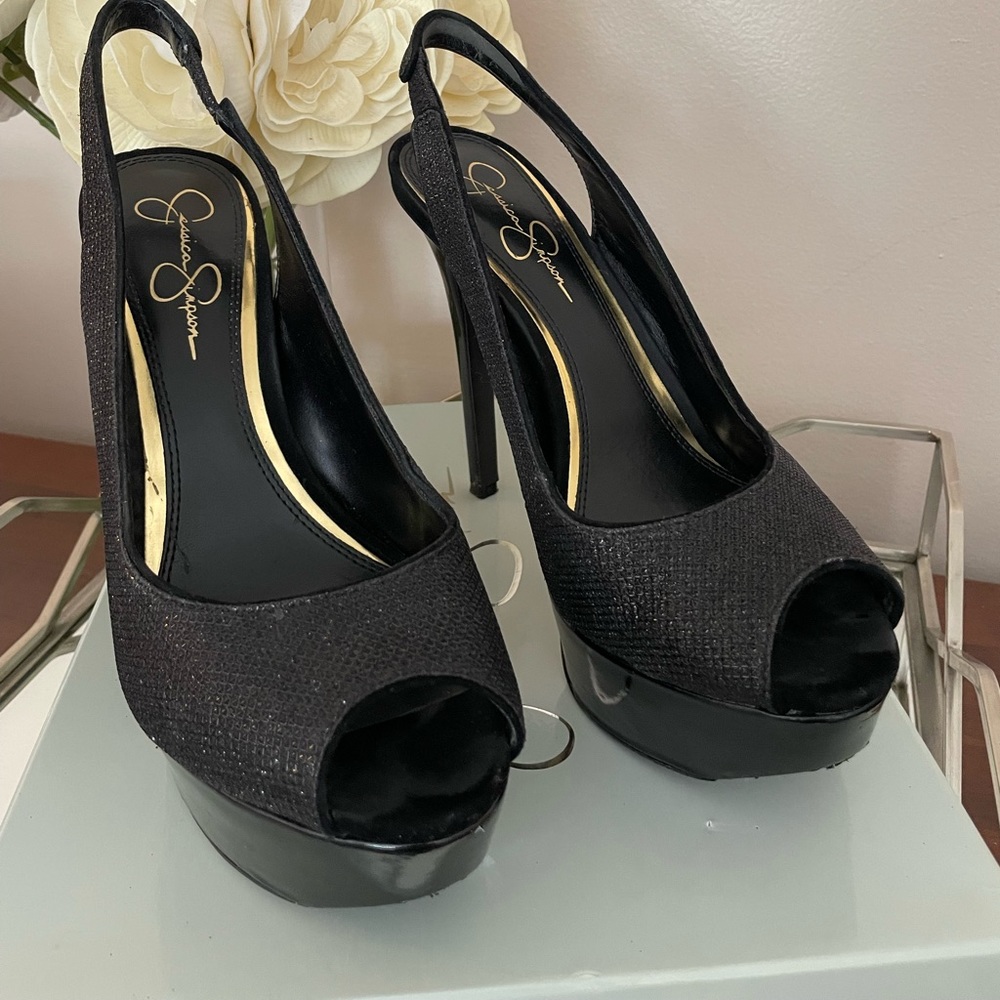 Glamorous-Jessica Simpson Stilleto Evening Mesh Heels 5.5”-9.5M